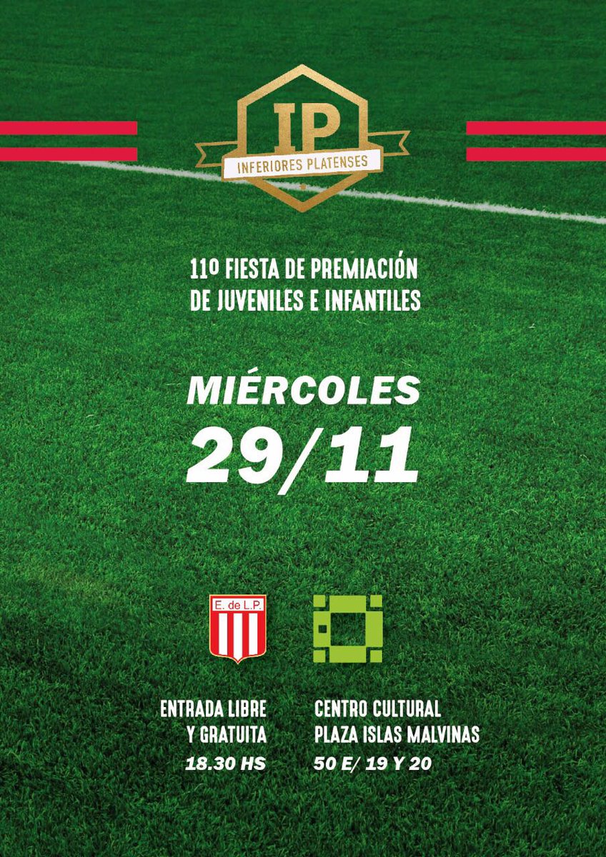 InferioresP's tweet photo. #FiestasIP ¡Se viene la undécima entrega! Nos enorgullece anunciarles que nuestras fiestas de premios serán el 29/11 (#EDLP) y el 30/11 (#GELP), desde las 18:30, en el Centro Cultural Islas Malvinas. Entrada libre y gratuita, y muchas sorpresas.
¡Los esperamos! https://t.co/BpG0VhOznK