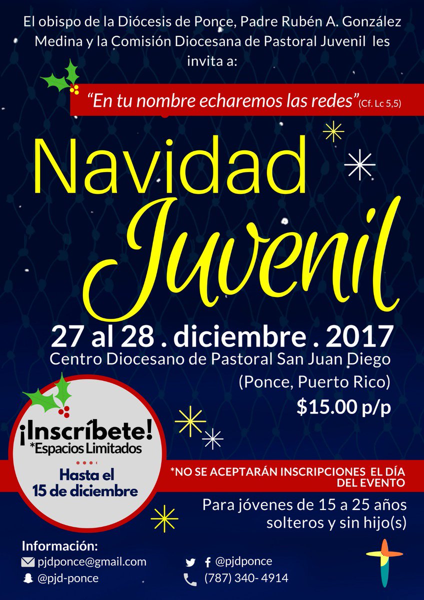 pjdponce's tweet photo. ¿Ya te inscribiste? ¡Te esperamos en #NavidadJuvenil2017!
#NJDPonce
#SomosPJDPonce
Inscríbete: https://t.co/dGHYBzAYep https://t.co/jbuXIrOcNk