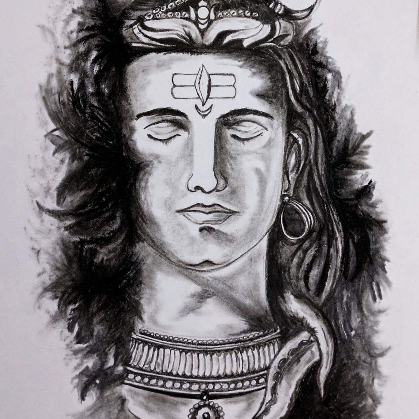 How to Draw Lord Shiva Face (Hinduism) Step by Step |  DrawingTutorials101.com