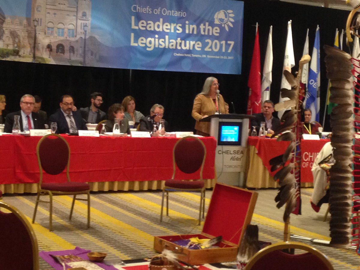 DZimmerAurora's tweet photo. The final day of @ChiefsofOntario #LiL2017 focused on important issues like Environment, Energy & Infrastructure. Thank you First Nations leaders for sharing these past 3 days. https://t.co/3VhrwubQOY