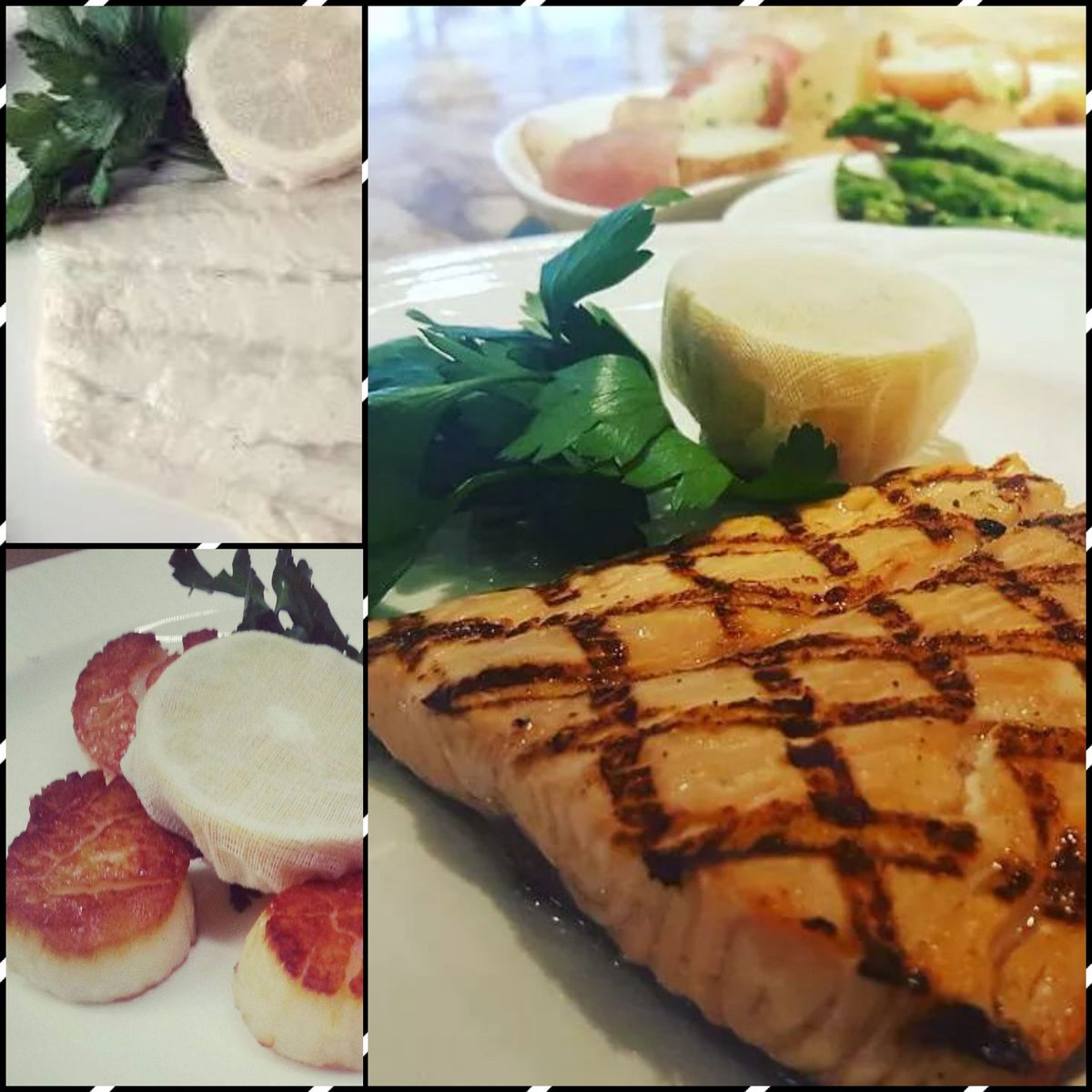 AquagrillNYC's tweet photo. Eat clean tonight! We serve all our beautiful fish simply prepared.
#scalops #salmon #cod #pigouttomorrow #yum #foodporn #HealthyFood https://t.co/PS5yw8h74A