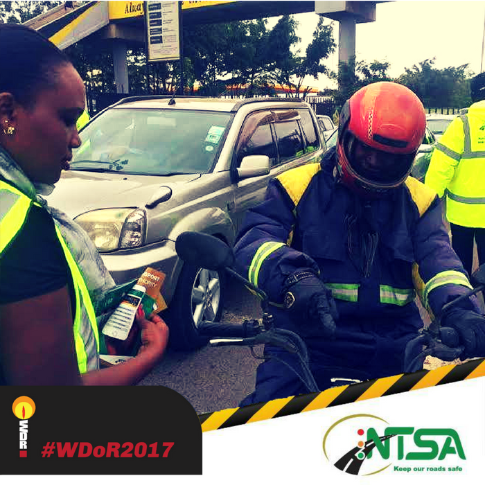 ntsa_kenya's tweet photo. Motorcycles have the same rights as other vehicles, only they’re harder to see. Riders should have their reflector jackets on at all times. #WDoR2017 #NTSA https://t.co/s5CNjRGMqp