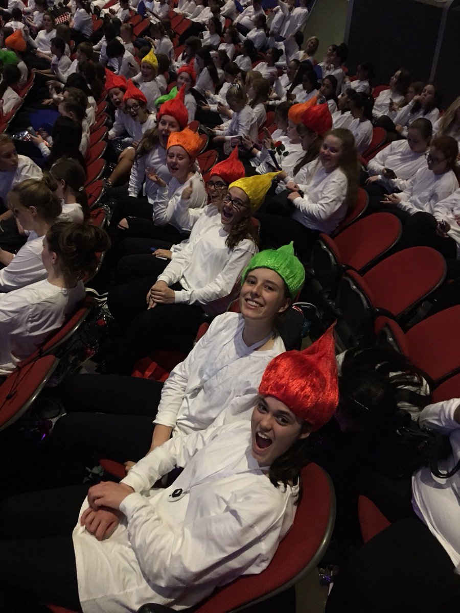 GirlsCanterbury's tweet photo. School Spec Singers enjoying final rehearsals before big gig #schoolspectacular #talent TY Staff for supporting our Singers https://t.co/I1W23AnygC