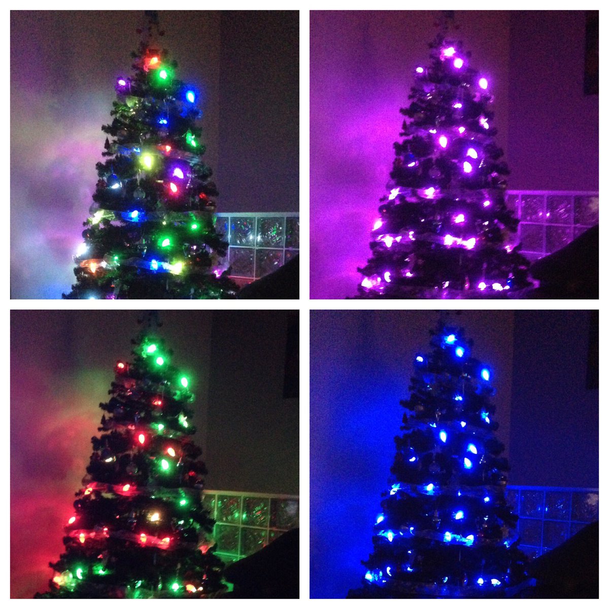 Dagenator's tweet photo. This year - we decided to try out these crazy #applights on our #Christmas #tree! It's a continuous flow of functions & colours. #offthechart #yuletide @snoozby https://t.co/QcfpJYktNG