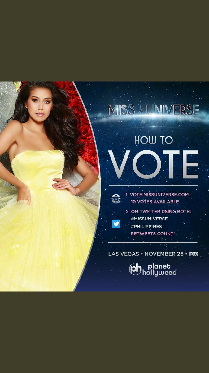 ALDUB NATION AT BUONG PINAS 
POWER TWEET NA TAYO 

#MissUniverse #Philippines