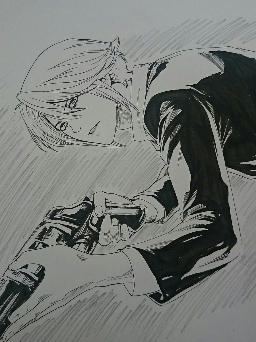 息抜きに落書き。ひさびさに殺し屋さん描いたけど何年ぶりだろか・・・。好きな作品だから、また動くといいなぁ。 