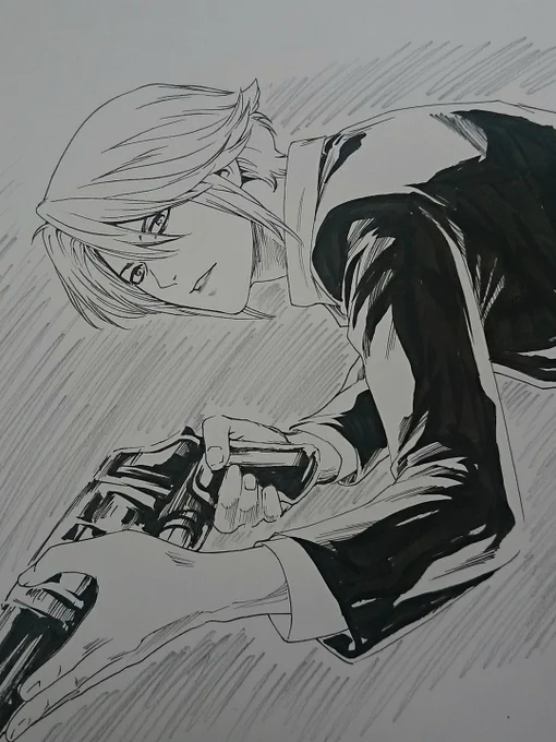 息抜きに落書き。ひさびさに殺し屋さん描いたけど何年ぶりだろか・・・。好きな作品だから、また動くといいなぁ。 