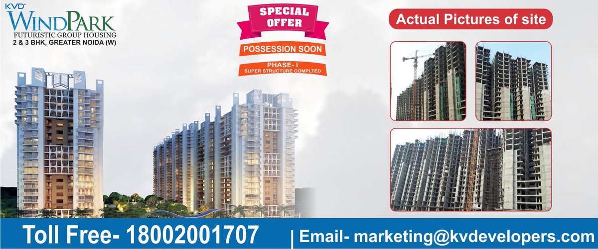 kvdevelopers's tweet photo. #KVD_Offer- #KVD_WindPark #NoidaExtension offering #BestLocation #2_3_BHK #SocietyFlats starts #30Lacs* & #SuperStructureReady #PossessionSoon.
Call Toll free- 1800-200-1707 or visit- https://t.co/zCipYpONUG https://t.co/WR9ETW5agI