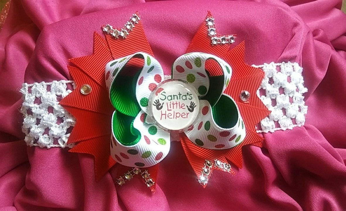 GlitzNGlamBows3's tweet photo. Custom order! Thank you! ๐ #jjcreations3 #custombow #hamdmadebow #bows #ChristmasBow #fashionbow #girlsbow #Chrismas https://t.co/p2SrGTH1mw
