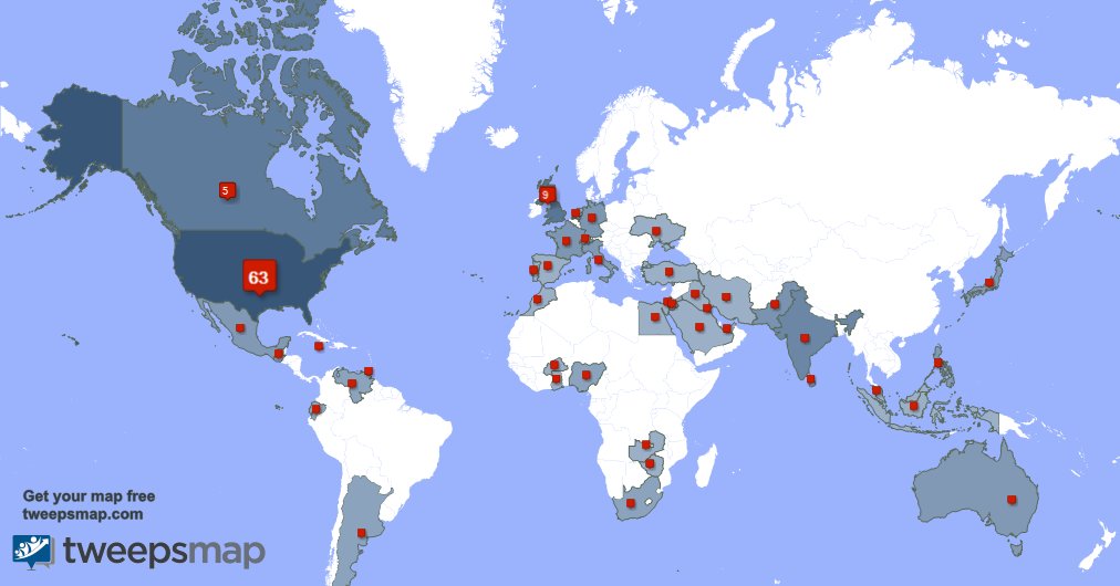 twentylegends's tweet photo. My followers are in USA(62%), UK.(9%)... Get your map too: https://t.co/nznZfG14CR https://t.co/HW9Riu338p