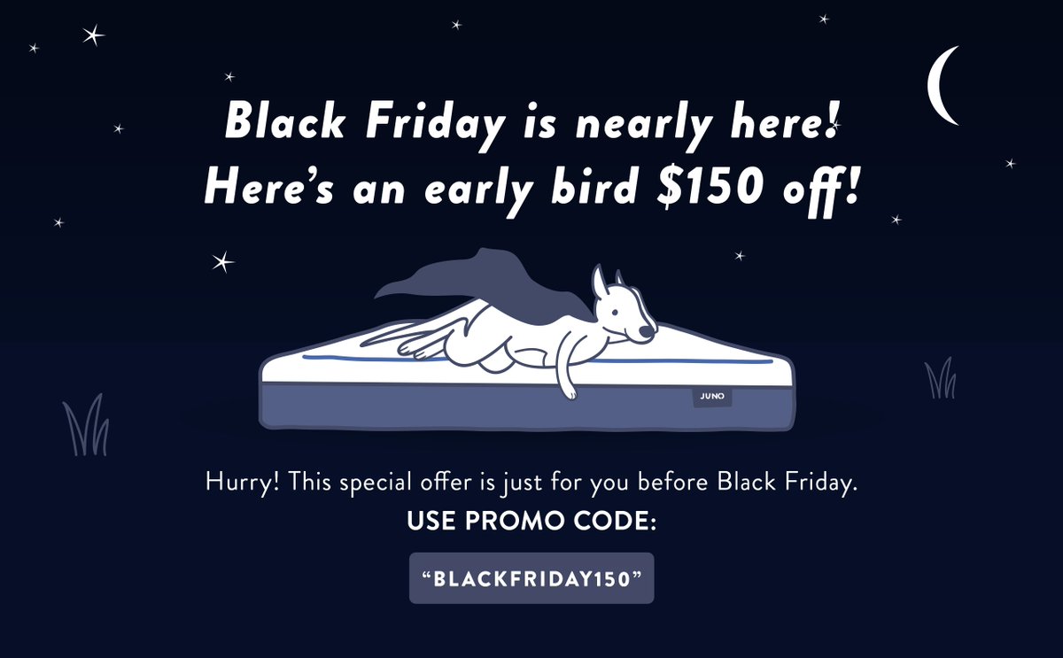 Pssst..! For our loyal followers we have a little Black Friday early bird deal! 
Take $150 off our JUNO and enjoy your best sleep ever...
#blackfriday #blackfridayaustralia #bestmattress