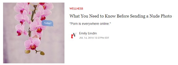 SJF_Penguin's tweet image. "What You Need to Know Before Sending a Nude Photo"? The only thing you need to know is, DON'T DO IT, YOU IDIOT! #EmilyLindin #JoeBarton