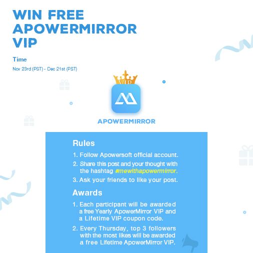 tiago774's tweet photo. #HappyThanksgiving Follow @Apowersoft, share this post and your thought with the hashtag #mewithapowermirror, and ask your friends to like your post to win a free ApowerMirror VIP. From Nov 23rd (PST) to Dec 21st (PST). Check the picture for more info. https://t.co/EV08SIjiZC https://t.co/ugsEGC9Gt4