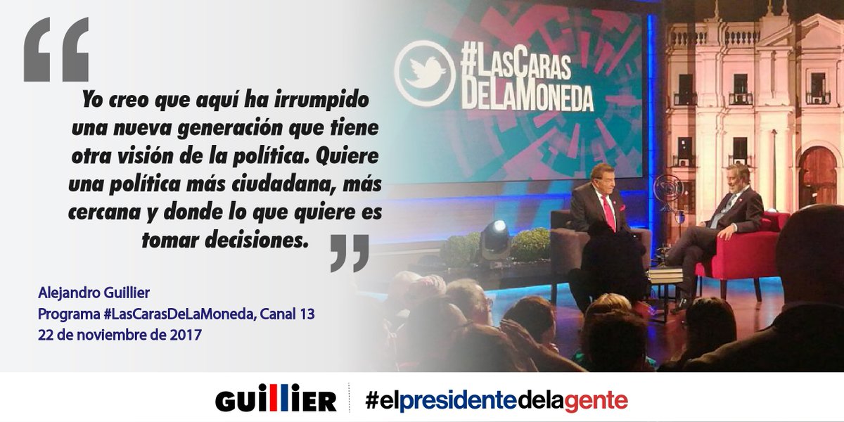 guillier's tweet photo. El domingo fue una señal: Chile quiere cambios, bien hechos y con liderazgos fuertes. Pero sobre todo, las personas quieren poder real para decidir. #GuillierGigante #LasCarasDeLaMoneda https://t.co/O1yA5oGrCr