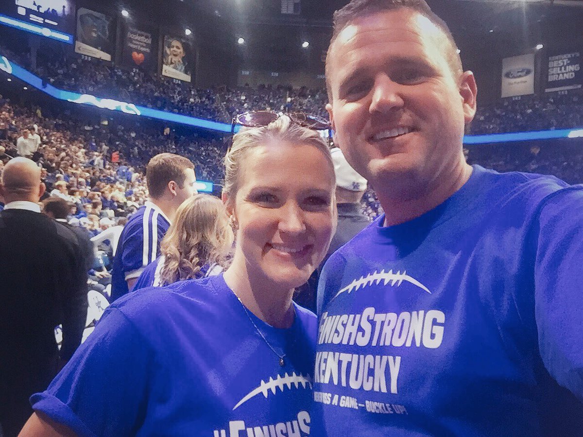 TprPurdy's tweet photo. It's date night and we're sporting our new #FinishStrong Kentucky gear to the @KentuckyMBB game at @Rupp_Arena for the #FWvsUK Game.

#BuckleUp #KENTUCKY &amp; #NeverMissAGame. https://t.co/lj20UT423m