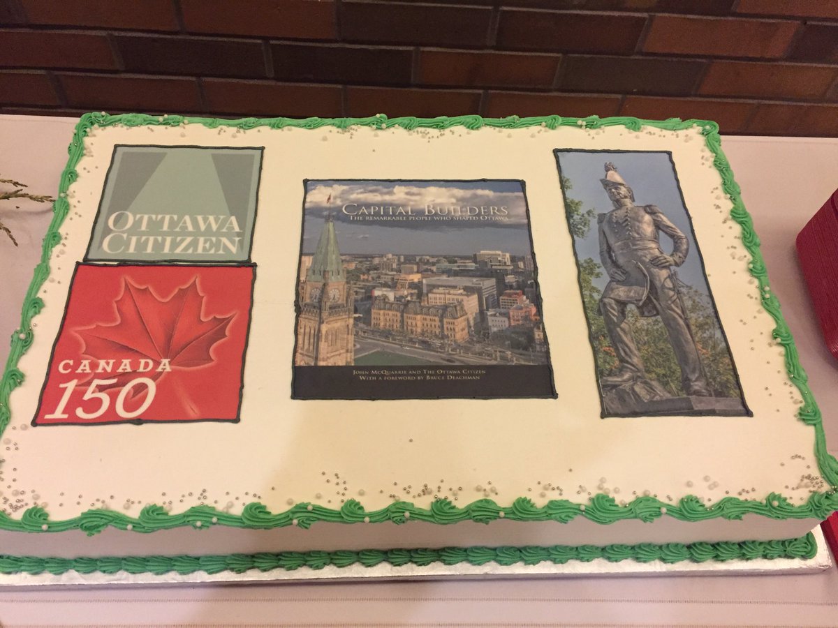 Spencerpress's tweet photo. Capital Builders cake for our book launch tonight! #ottawa2017 #canada140 #capitalbuilders @OttawaCitizen #ottnews https://t.co/FmGicot0am