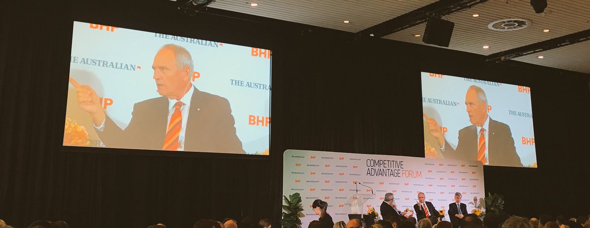 DigitalMediaBoy's tweet photo. Q. to Ken Henry at #advantage2017 “What does banking look like in 2030?” A: “honestly we don’t know” but it’s how we are competitive with Google and Apple etc...” https://t.co/Ea2DXa2EQN
