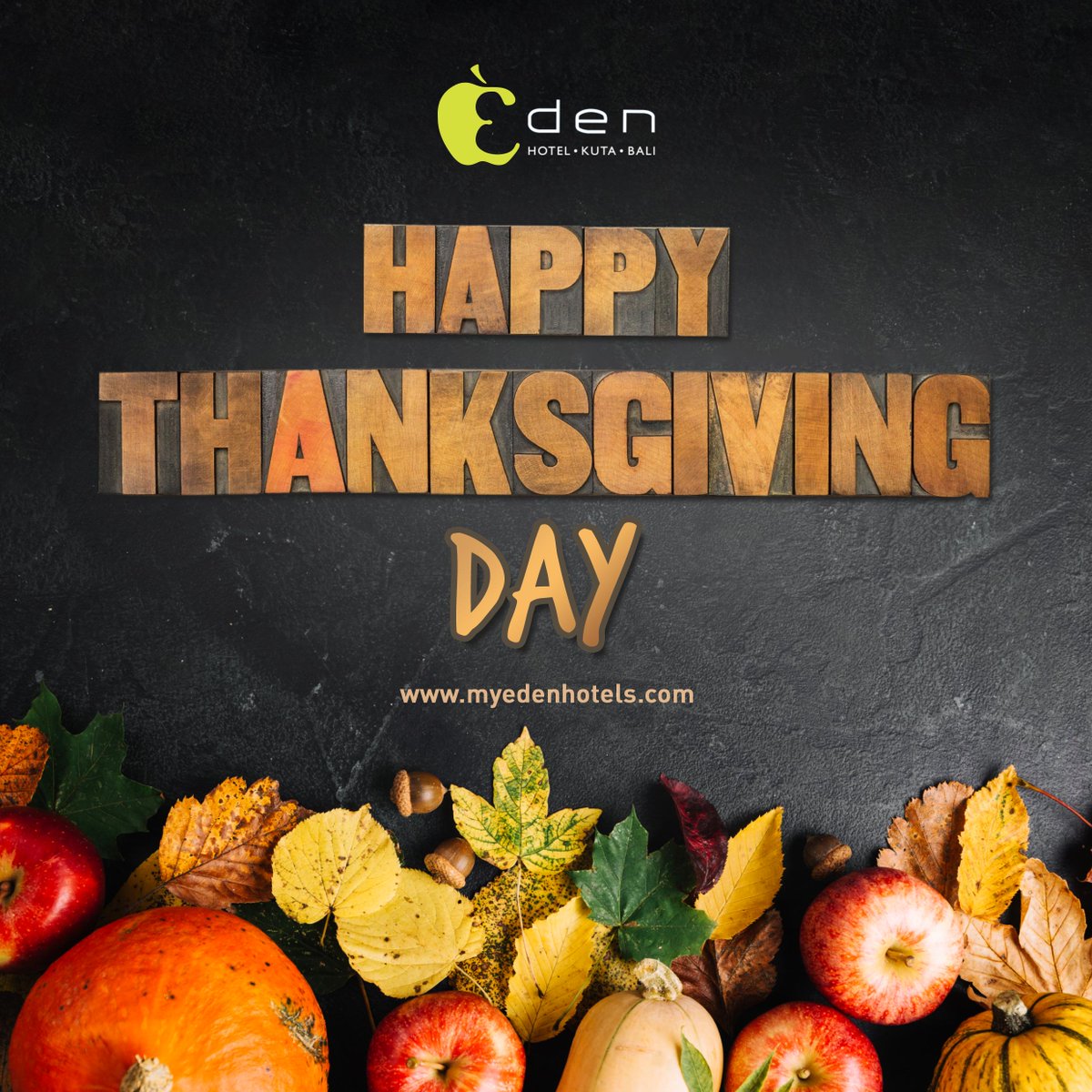 Happy Thanksgiving day!
Don’t miss our Thanksgiving dinner tonight only at Paradisus Restaurant.
#greetings #thanksgivingday #balidaily #balibible #explorebali #balilife #edenhotelkutabali #back2eden #bali