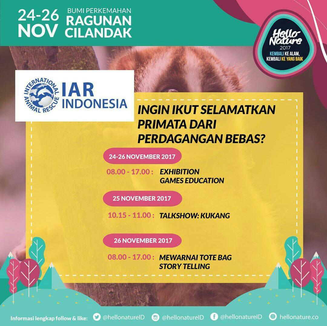 IAR_Indonesia's tweet photo. Festival tahunan bertemakan lingkungan hidup yang diselenggarakan @Greeners_ID akan hadir besok, Jumat 24 Nov... https://t.co/7Pb2XzE58y @hellonatureID #HelloNatureID #HelloNature2017 #Greenersco https://t.co/rdF0UFDCTv