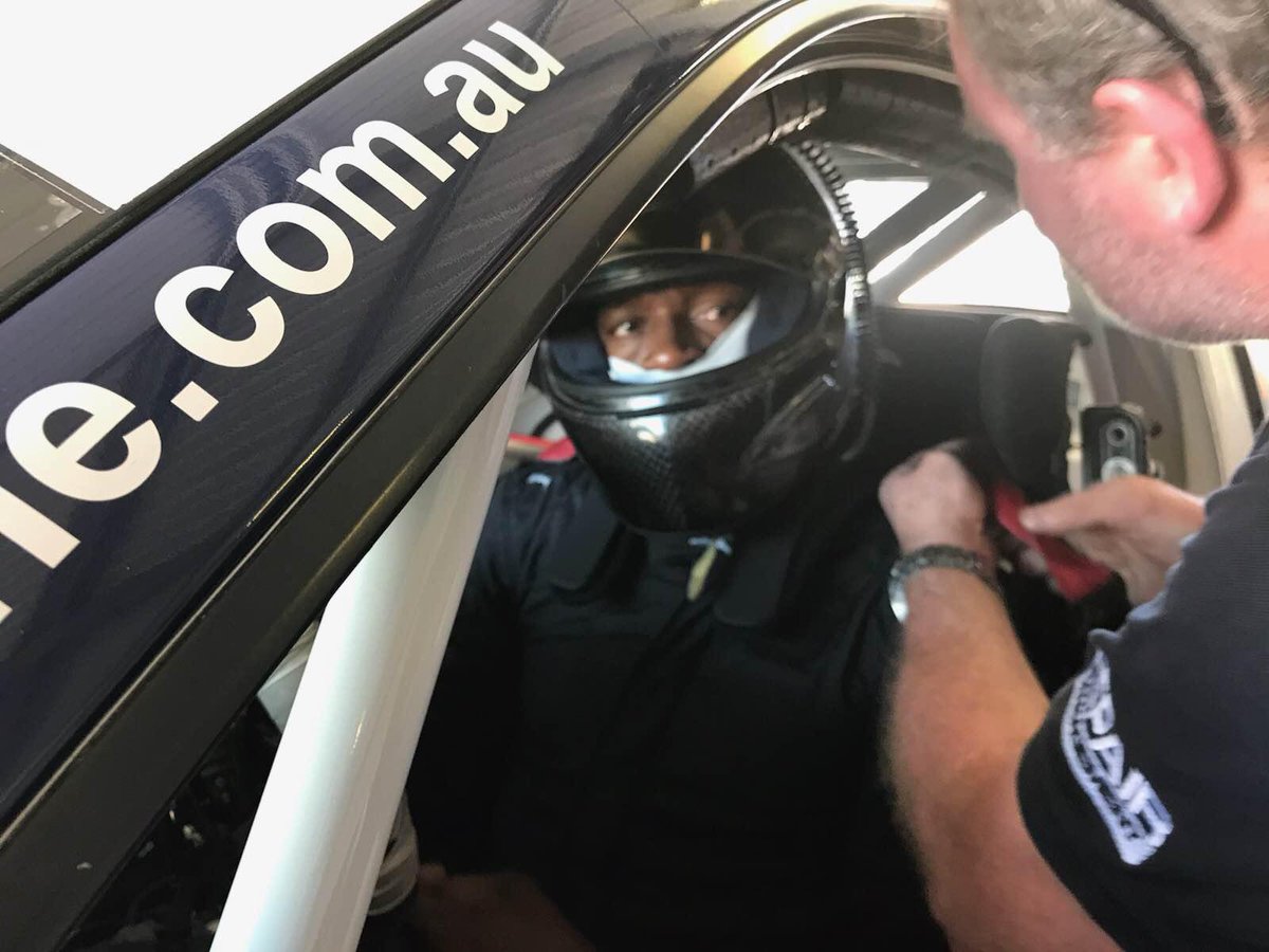 supercars's tweet photo. The World's Fastest Man has gone even faster ⚡️
@usainbolt secretly tested for 23Red Racing at Winton this week. #VASC
➡️ https://t.co/wXXwW0L684 https://t.co/6SIjRDRRex