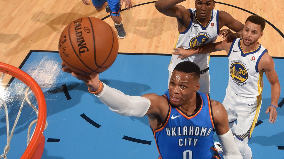 okcthunder's tweet image. Season-high for The Force. 33 points and it’s still Q3. #OKCvsGSW
