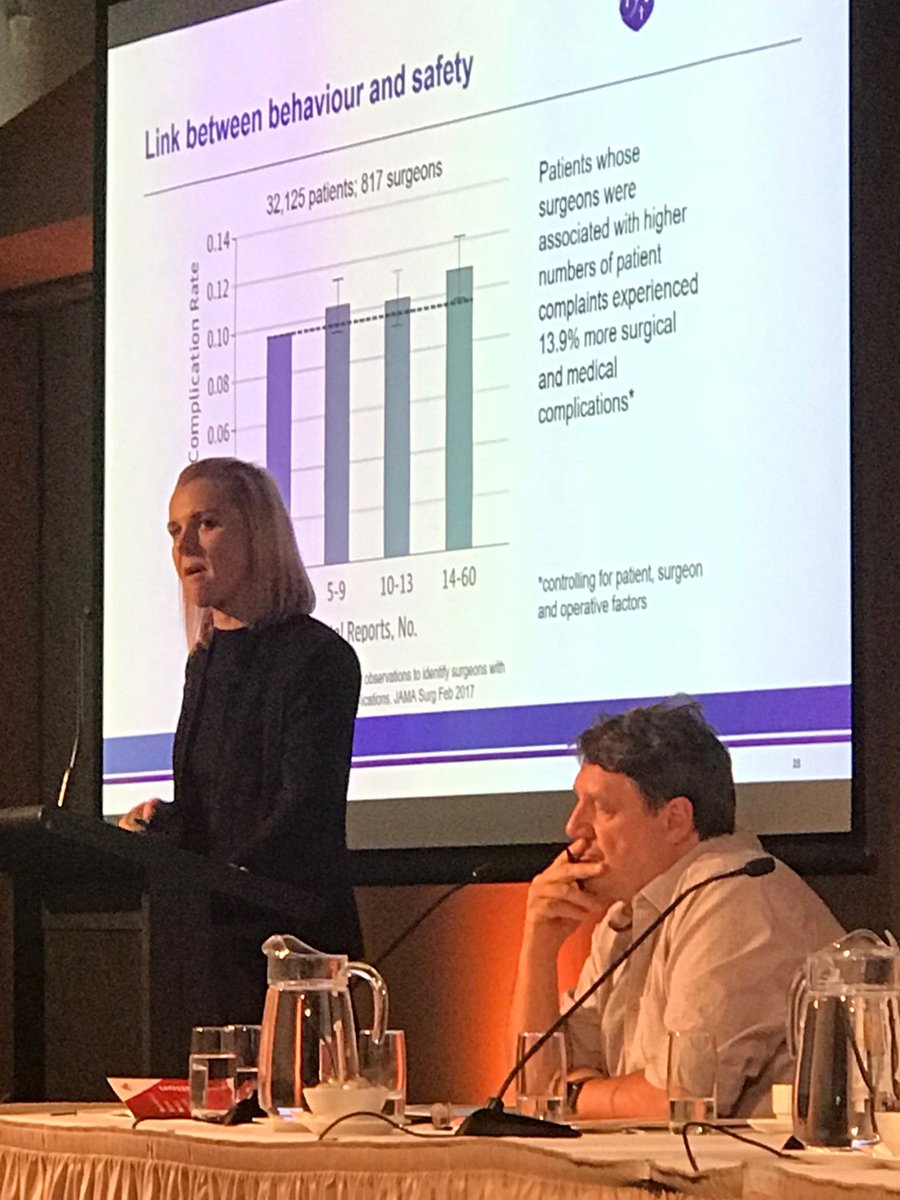 DrAlisonBarrett's tweet photo. Dr Victoria Atkinson outlining evidence that bullying behaviour impacts on patient safety. #asms2017 https://t.co/0r5TFbjf8T