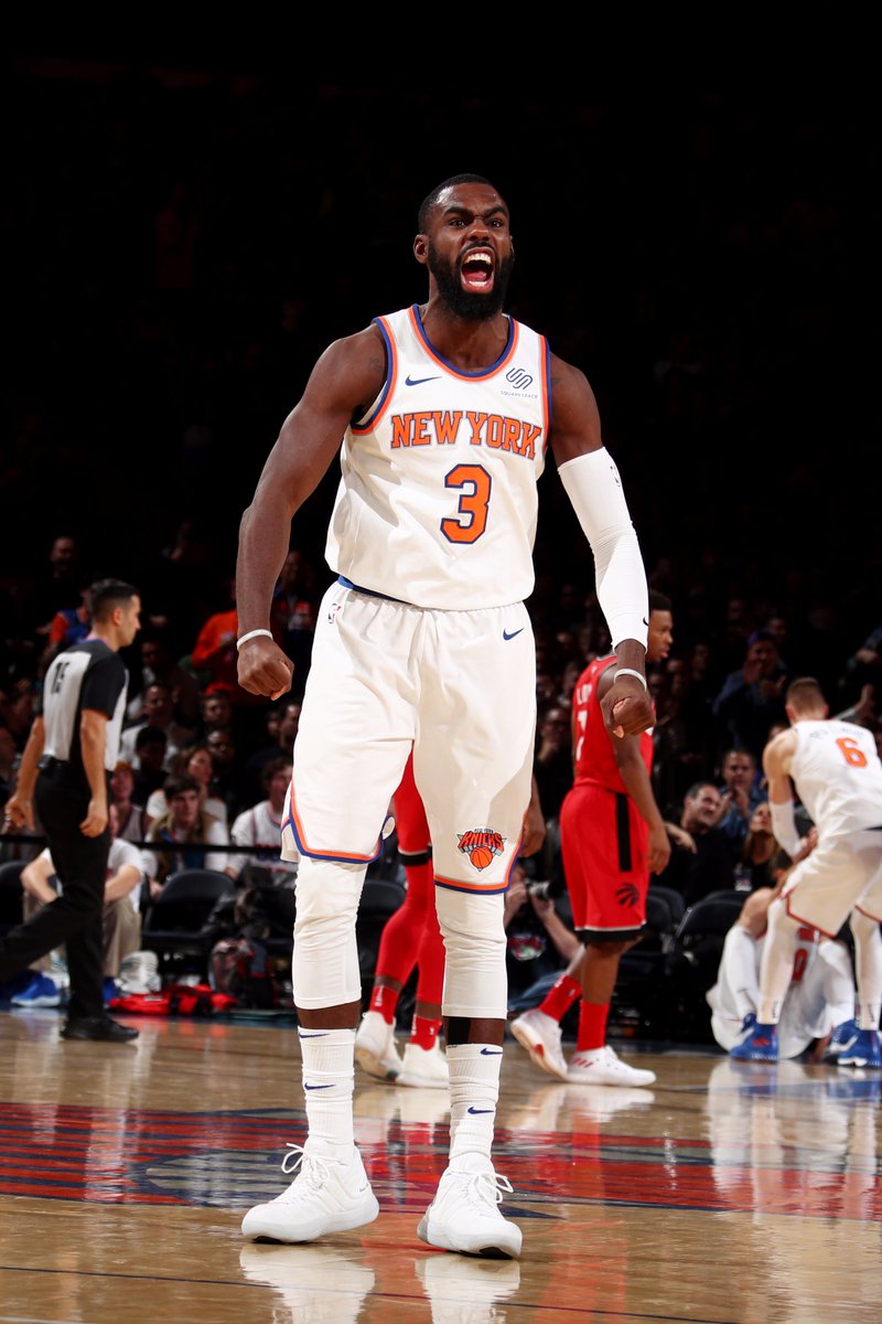NBAFantasy's tweet photo. Huge games from @T_HardJR &amp; @kporzee in leading the @nyknicks to another victory!

-THJ: 38 PTS, 6 REB, 7 AST - 59.7 FPTS
-KP: 22 PTS, 12 REB, 3 BLK - 45.9 FPTS

#NBAFantasy https://t.co/U5a86qODi3