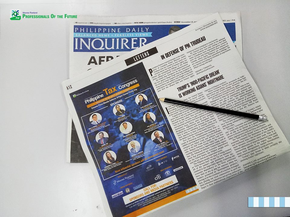 POF_Ph's tweet photo. Once again, the biggest year-end event in Tax industry “PHILIPPINE TAX CONGRESS” is ready to take off as we are featured to the most widely read broadsheet newspaper in the Philippines “Philippine Daily Inquirer.”

#PhilippineTaxCongress
#NextBigThing
#ProfessionalsOfTheFuture https://t.co/Y1Hi9Pmjrs