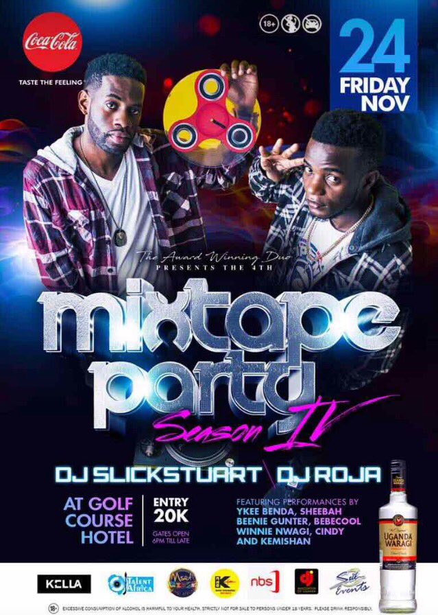 AndrewMusisi's tweet photo. #Mixtapeparty4 #24thNov #Letsbethere @RojaDj x @djSlickStuart "Be there or be nowhere" @mato_djy @TrackOfficio @LwangaMundo #FridayPlot https://t.co/SPRp19C5bj