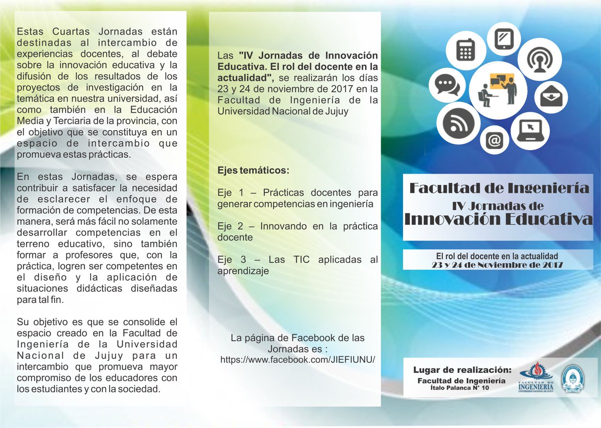 faridastorga's tweet photo. Hoy Jueves 23/11, vamos a estar en la IV Jornada de Innovación Educativa en la Fac. de Ingeniería, compartiendo la experiencia UNJu Virtual. La cita: 15 hrs en Aula 17. 💻🖥️📚 https://t.co/nA94OvsMcj