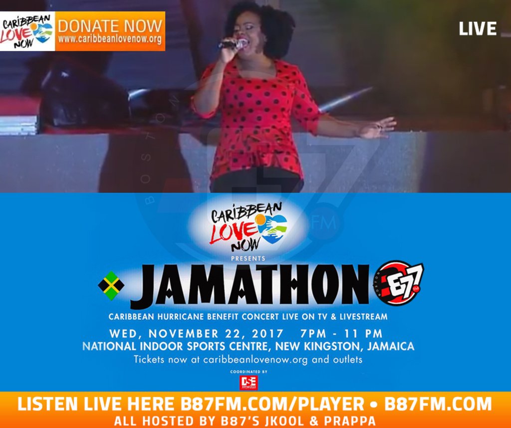B87FM's tweet photo. 🗣#B87 Present Pre-Thanksgiving Special Broadcast: #LiveOnStage ETANA @EtanaStrongOne at #CLNJamathon Live From Jamaica. Hosted by @B87FM's @JKoolLIVE & @djprappamindblog #PDDHT #Listen📻 online at https://t.co/ebXPqtFong | DONATE HERE CaribbeanLoveNo… https://t.co/ESkPMLDpf3 https://t.co/5MhfhJHHMU