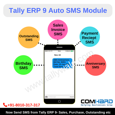 tallydealer's tweet image. Tally ERP 9 #AutoSMSModule- 
Now send SMS form Tally ERP 9: Sales, Purchase, Outstanding, Wishes etc.
Now you can easily connect with your customers, clients, suppliers

For more info visit us at goo.gl/NySG1K

#Tallywale #TallyCustomisation #TallyModules  #SmsFromTally