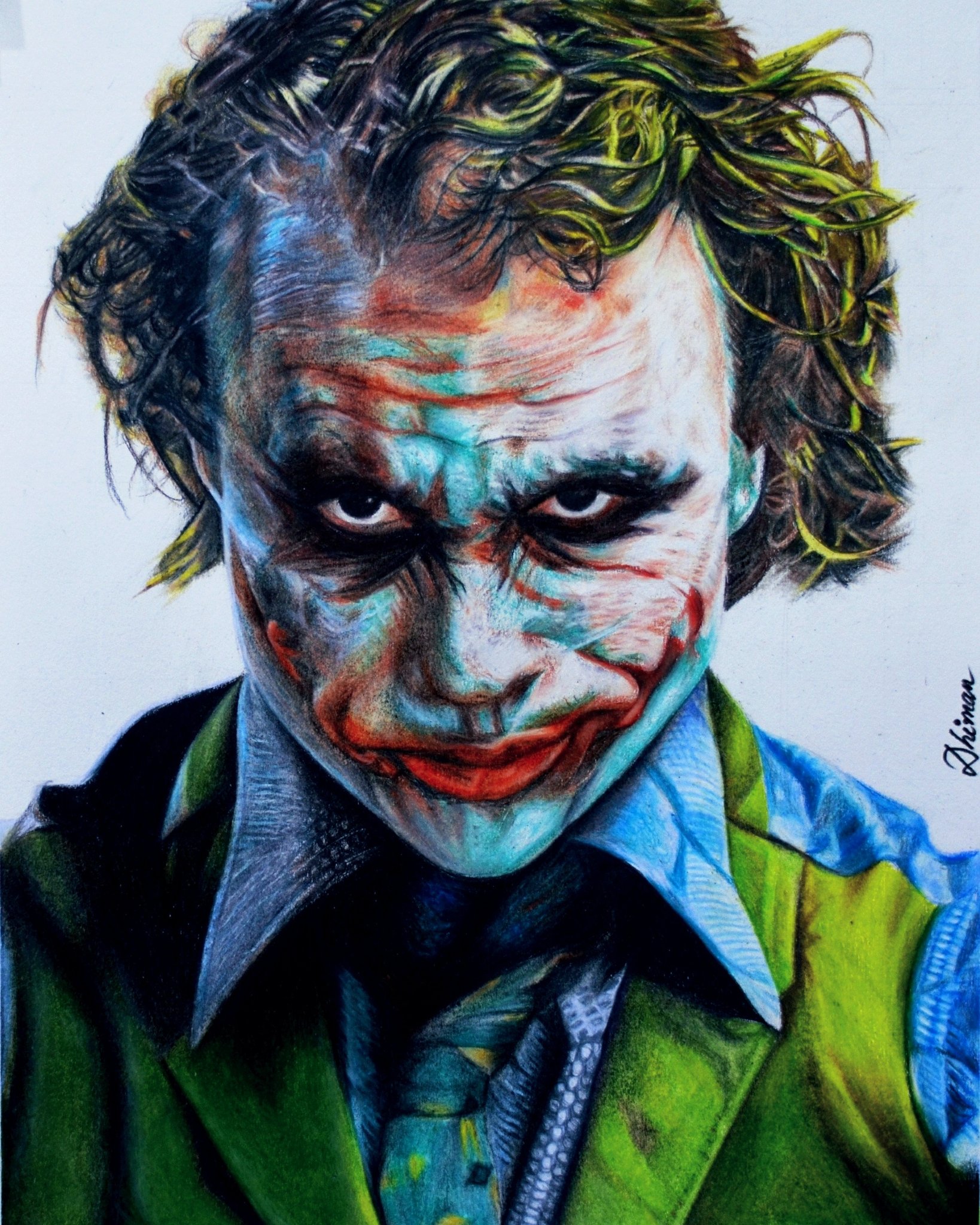 ArtStation - Heath Ledger Joker Drawing