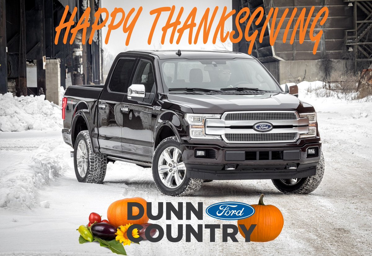 DunnFordCompany's tweet photo. We will be closed on Thanksgiving to celebrate the holiday with our families.  We will reopen Friday morning.  We want to wish each of you a Happy Thanksgiving. https://t.co/GkeoDRyW5N