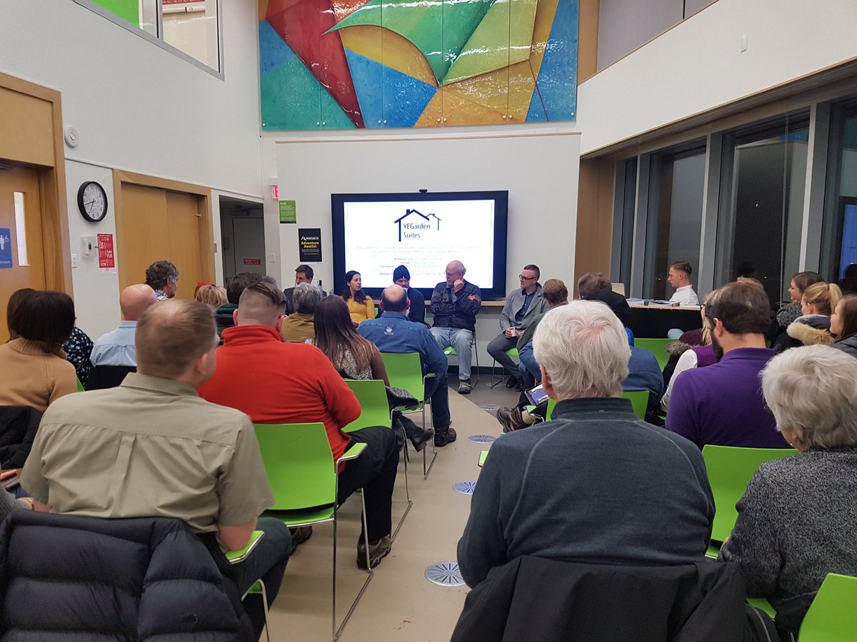 InfillEdmonton's tweet photo. Fantastic turn out for the @YEGardenSuites workshop! Really exciting to see so many people interested in infill. Looking forward to tomorrow. #yeginfill https://t.co/f2eAybPLSe
