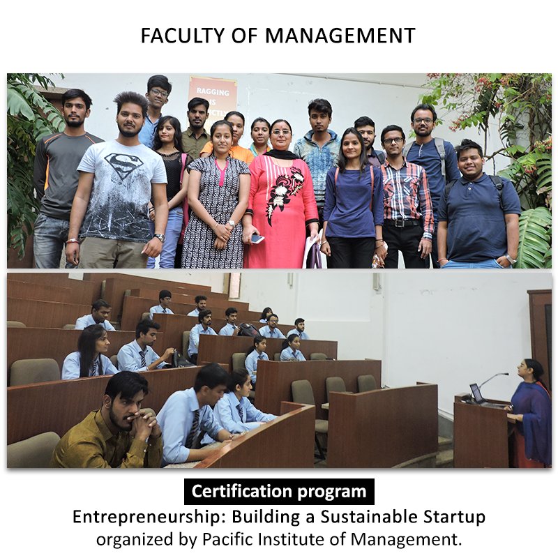 Pacific_Mba's tweet photo. A two-day certification program on entrepreneurship was organized by Pacific Institute of Management to develop the students' as successful entrepreneurs.
#FacultyOfManagement #CertificationProgramme  #Entrepreneurship https://t.co/IleJq9v9mZ