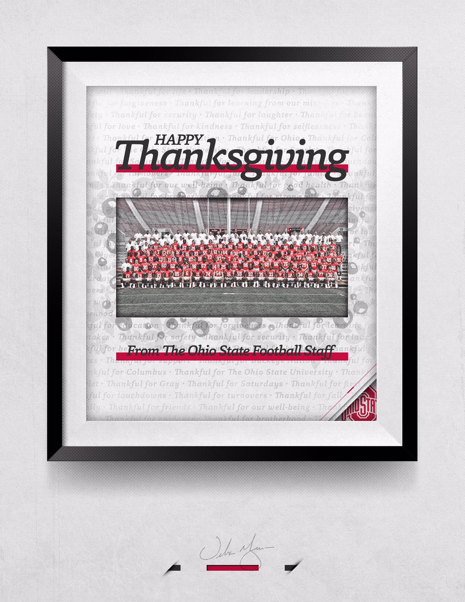 CoachUrbanMeyer's tweet photo. Happy Thanksgiving Buckeye Nation!! https://t.co/zgUOGhoWEL