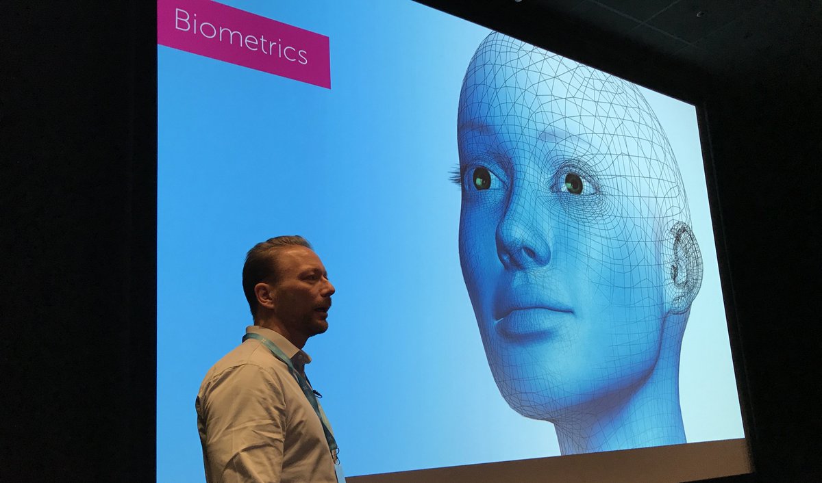 CondecoUK's tweet photo. Peter Otto discussing the future of #Biometrics #WorkplaceTech17 @CondecoUK https://t.co/cNlTyVx9IU