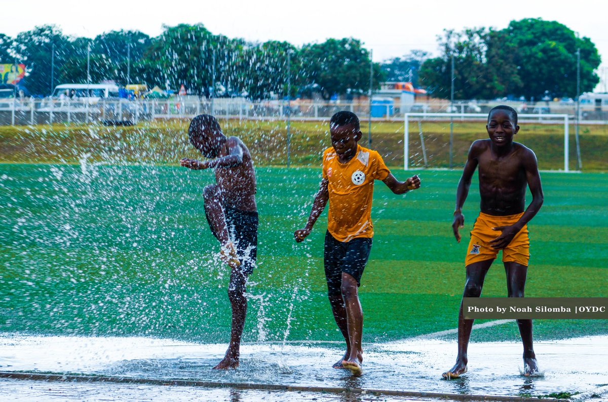 Young football players who train from the #OYDC caught on camera celebrating in style after winning a match staged at the Olympic Youth Development Centre.
The OYDC is a secured place where young people come to enjoy and access the facility through different sporting activitiies.