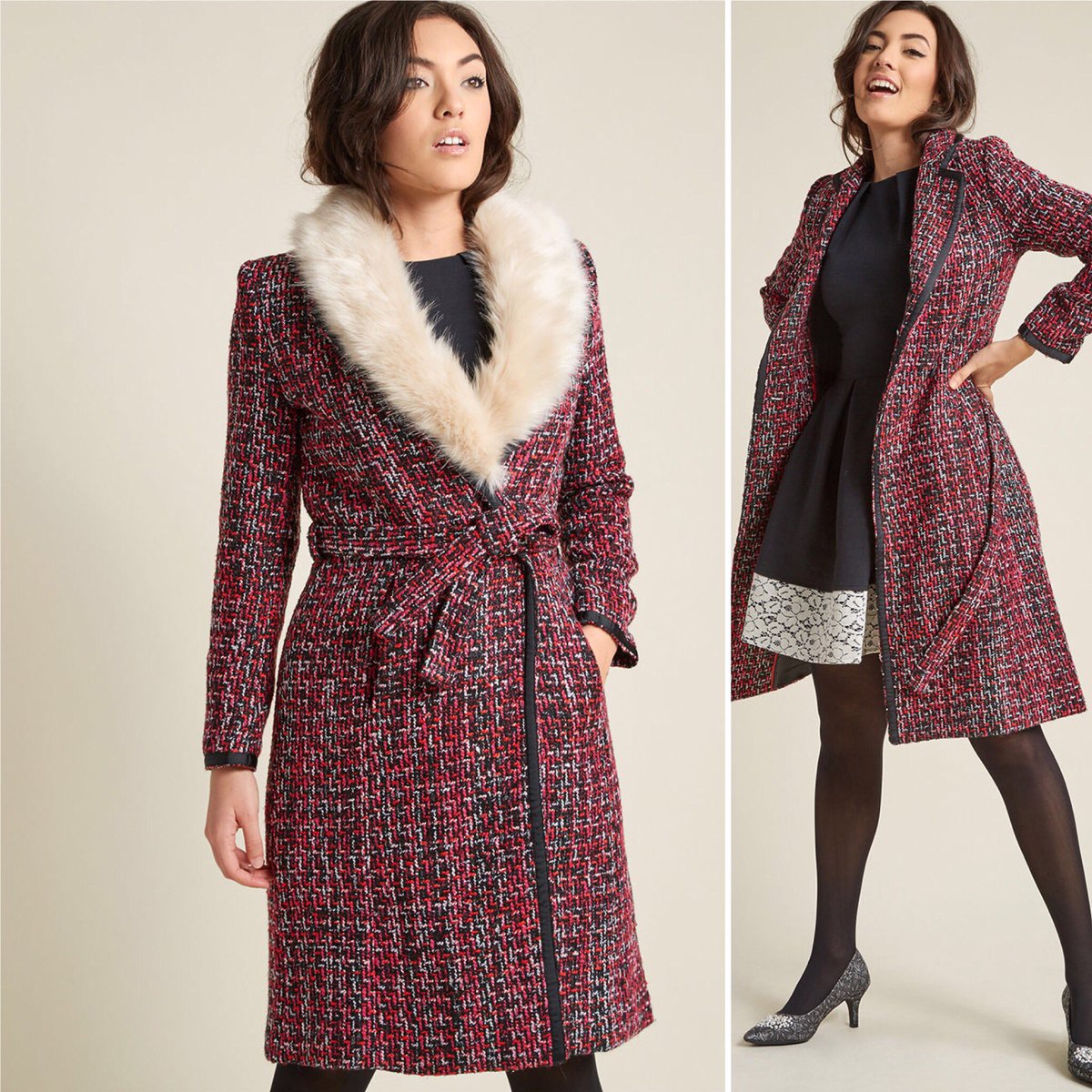 Fever_London's tweet image. Our Enid Coat in Red/Pink, the statement coat of the season, available now @ModCloth #feverstockist #statementcoat #vintageinspired #feverlondon