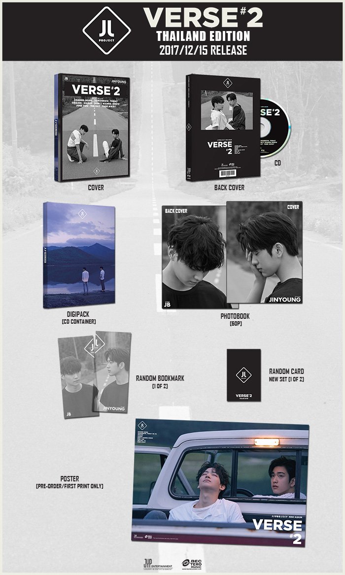 ININ220994's tweet photo. JJ Project <Verse 2>
Thailand Edition

Price : 599 THB
Release Date : 15 December 2017
Pre-order : 29 November – 8 December 2017 

Info : https://t.co/AZmW9RMSu0

#JJProject #JB #Jinyoung
#Verse2ThaiEdition by #GOTspring via @c0nvey https://t.co/OM4atDBdtO