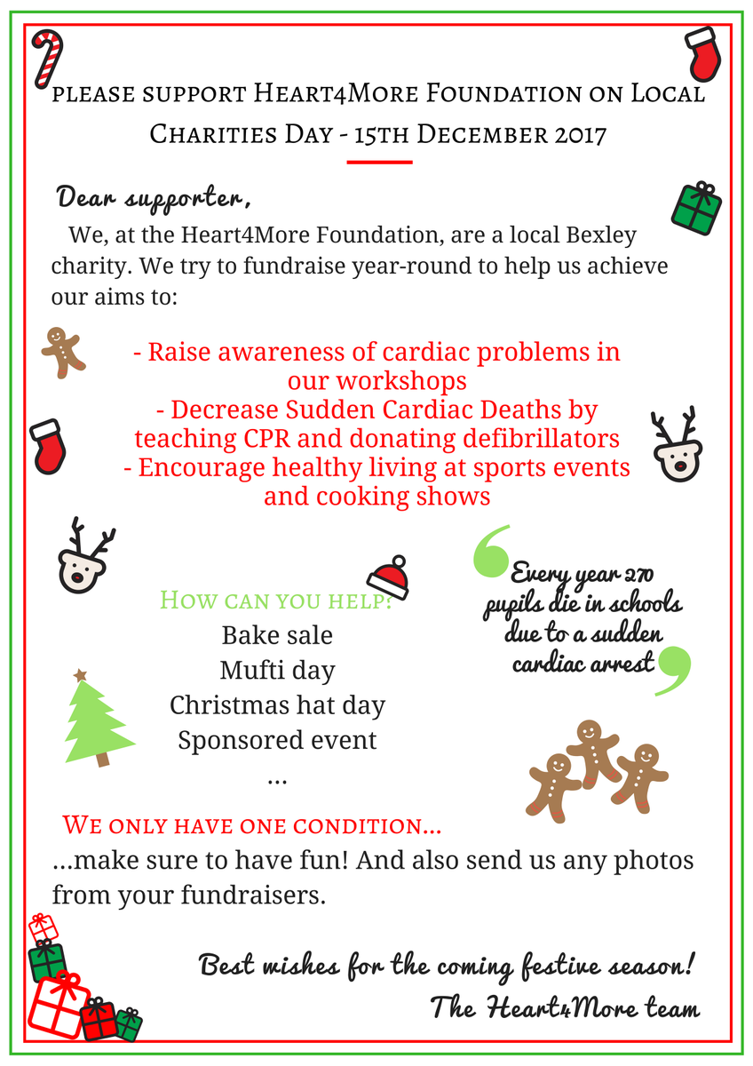 We are aiming to raise at least £3,000 with our Christmas campaign this year to equip another 6 schools with #defibrillators.  The more funds we raise, the more schools and #Grassroots clubs we can help. 

Could you organise a mufti day at school or work? #charity #fundraising