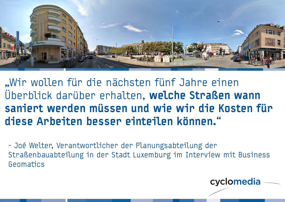 CycloMediaDe's tweet image. Lesen Sie mehr zum Thema in der aktuellen Business Geomatics @BGGeomatics  oder auf unserer Webseite cyclomedia.com/de/luxemburg
#CycloMedia #Luxemburg #Cycloramas #BusinessGeomatics