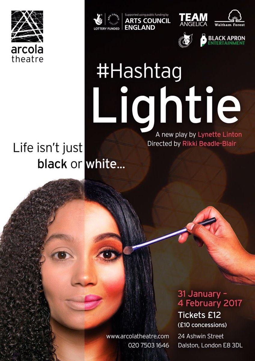 CharlieBCuff's tweet photo. Everyone who is dating a mixed race black person should go see #HashtagLightie @arcolatheatre  Brilliant and nuanced play which centres our narrative https://t.co/kiGYCJX8k0