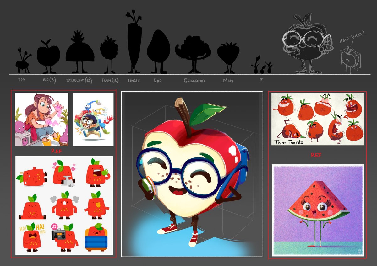 KateFomina0112's tweet photo. Had a little Art Jam at work the other day, where we spend a couple hours designing characters for potential games. Was a fun little exercise! Would like to do more #artjam #gamedev #womeningames #characterdesign #artwork #illustration #applekid https://t.co/ifP88k636O