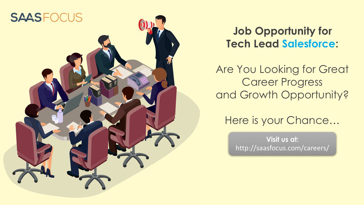 SaaSfocus's tweet photo. #Wearehiring: Opening for Tech Lead Salesforce, Interested Professionals can send their resume to hr@saasfocus.com, For more information visit us at https://t.co/VMK1ESRMpz #JoinSaaSfocus #SalesforceExpert https://t.co/Up4dQc9U5L