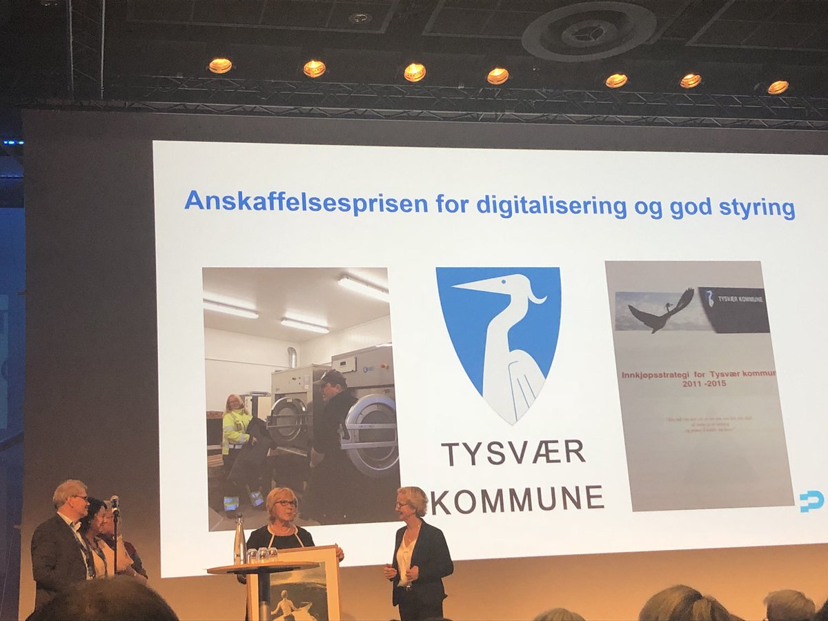 Gratulerer <a href="/Tysverkommune/">Tysvær kommune</a> med anskaffelsesprisen for digitalisering og god styring! #anskaffelsekonferansen