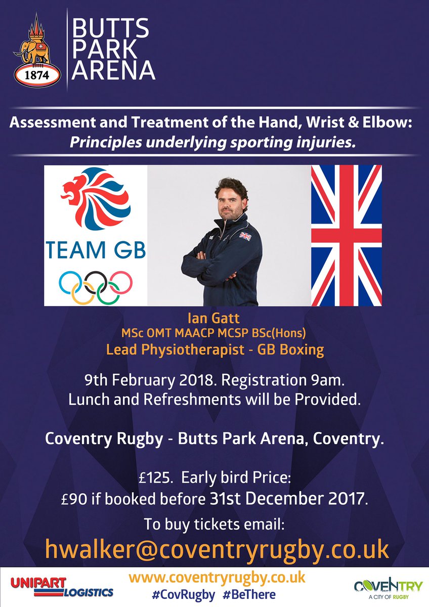 covrugbymedical's tweet photo. ๐STUDY DAY
๐ฃ@iangattphysio
๐๐ค๐ป๐ค๐ป๐ช๐ป๐๐ป๐๐ป
๐9th Feb 2018
๐Butts Park Arena
EarlyBird ๐ before 31 Dec 2017
#BeThere #LearnDevelopImprove https://t.co/XZ8w7DG0Zx