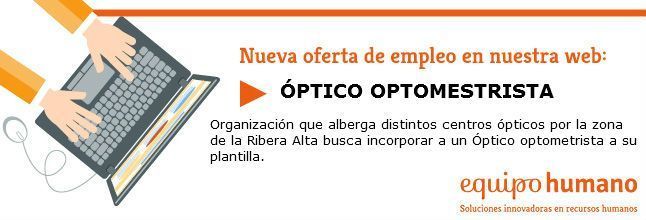 EquipoHumanoSL's tweet photo. ¡Acabamos la semana con #Empleo! Buscamos ampliar el equipo de ópticos de una compañía que tiene 3 centros distribuidos por la Ribera Alta (Valencia). #oferta #trabajo #seleccion https://t.co/XmmZPjUdxN https://t.co/5vhtVl58Wu