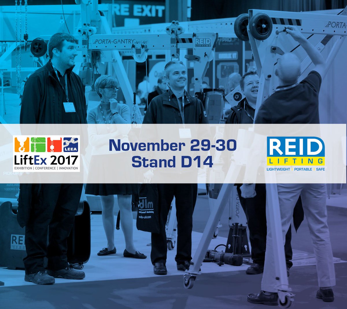 REIDLifting's tweet photo. See our lightweight lifting equipment at @LiftEx2017 - the UK's leading lifting exhibition next week in Telford. We will be exhibiting at stand D14 @LEEA_INT #LiftEx17 #LiftEx2017 #Telford #ropeaccess #WorkingatHeight #HeightSafety #walesbiz #walesbusiness #exhibition https://t.co/sNgvCwdqCn
